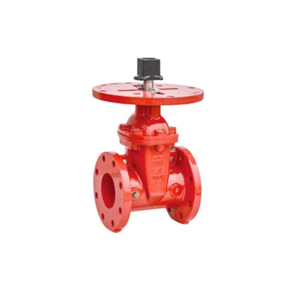 Flanged NRS gate valve with post flange and wrench nut