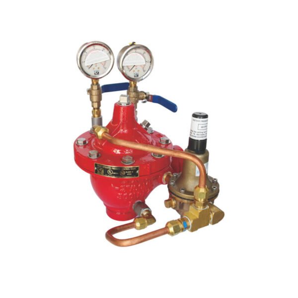 Grooved angle type pressure reducing valve