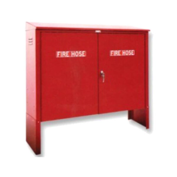 Outside hose storage cabinet