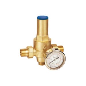 Brass adjustable pressure reducing valve (with pressure gauge)