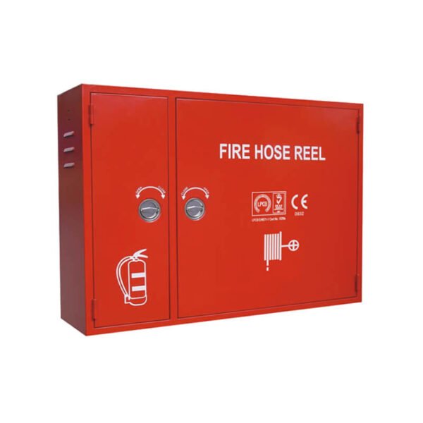 Horizontal two compartment fire cabinet